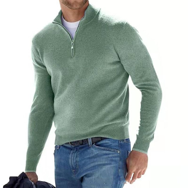 Luvik | Herrenpullover Mit Halbem Reißverschluss