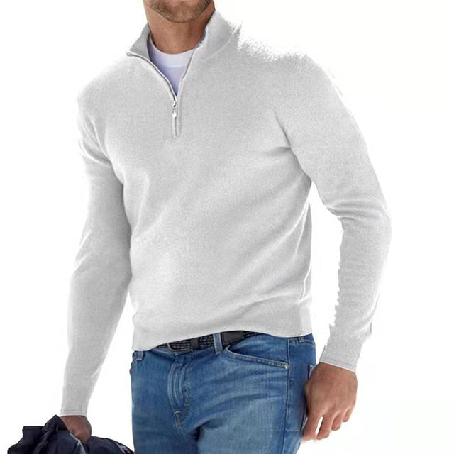 Luvik | Herrenpullover Mit Halbem Reißverschluss