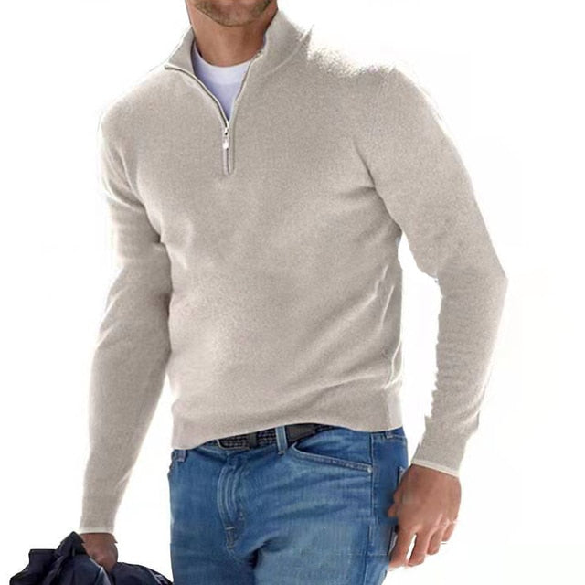 Luvik | Herrenpullover Mit Halbem Reißverschluss