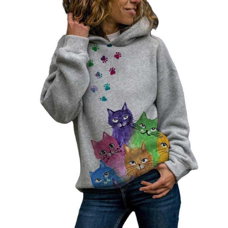 Luvik | Huppari Pitkähihainen Digitaalipainatus Reilu Rentousv Sweater Naisille