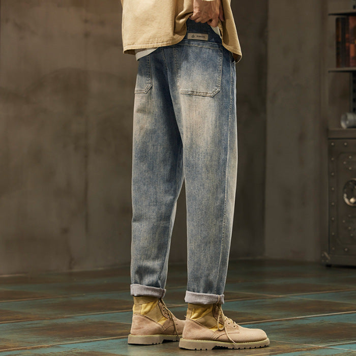 Miesten rento denim-chinohousut rentossa leikkauksessa Luvik