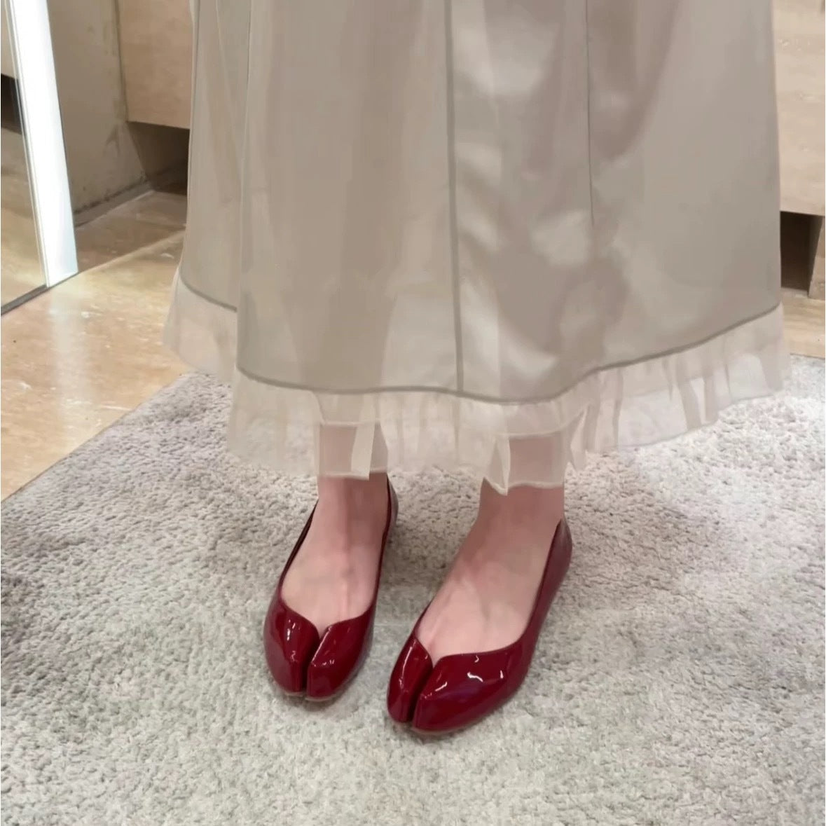 Naisille Chic Peep-Toe Ballerinat Luvik