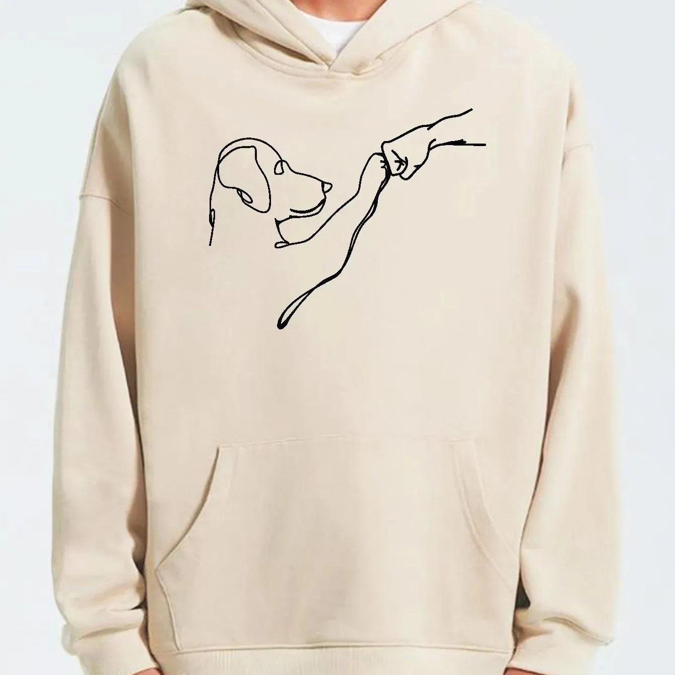 Luvik | Dog and man printed hoodie