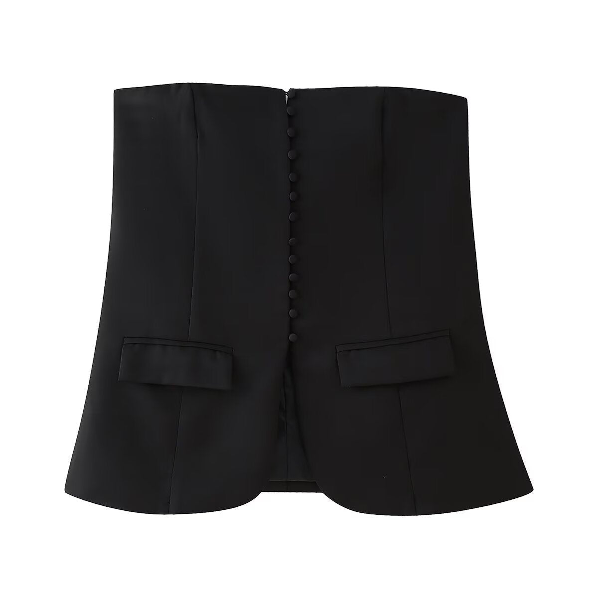 Luvik | Olennainen Yksinkertainen Olkaimaton Perus Crop Top