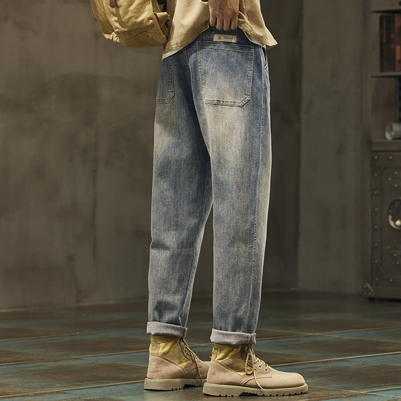 Miesten rento denim-chinohousut rentossa leikkauksessa Luvik