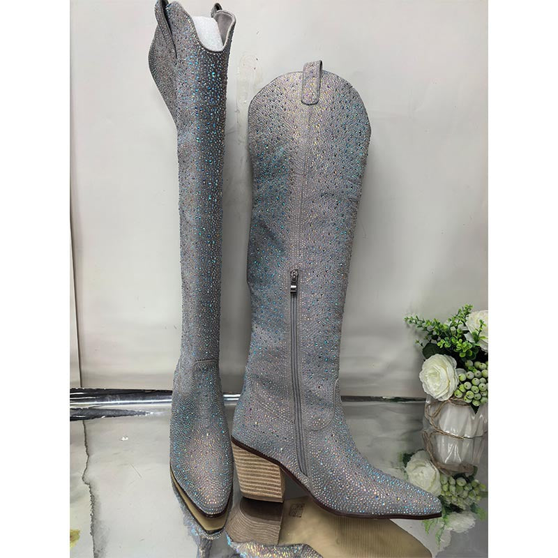 Femme Ylätaipeeseen Glam Shimmer Stiletto Saappaat Luvik