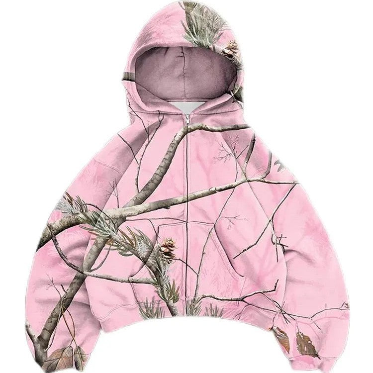 Femme Cropped Camouflage Vetoketjuhuppari Luvik