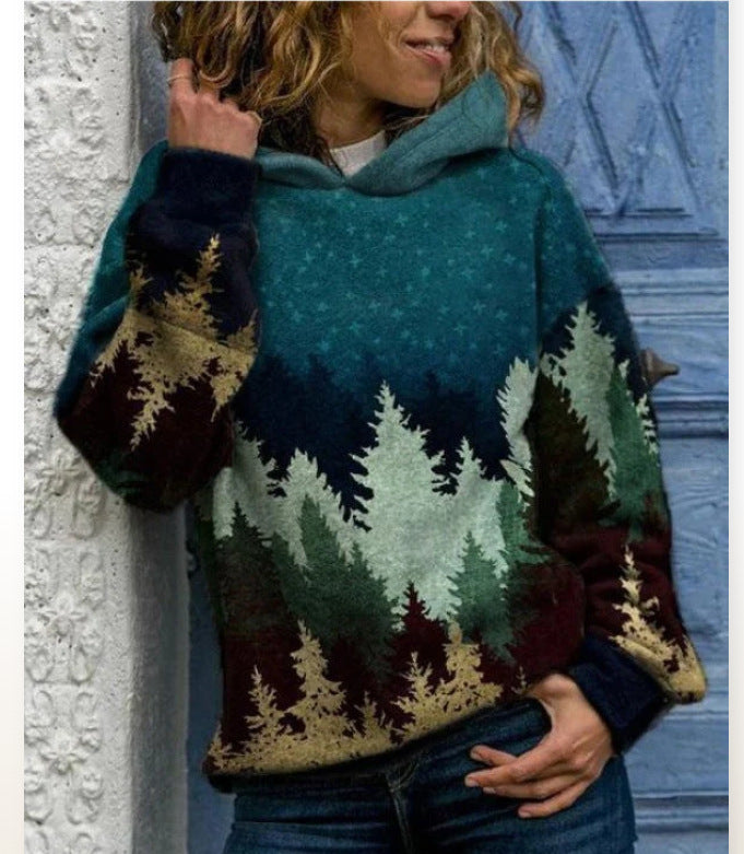 Luvik | Huppari Pitkähihainen Digitaalipainatus Reilu Rentousv Sweater Naisille
