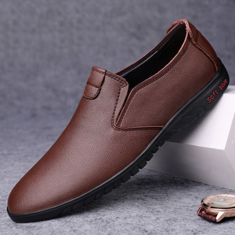 Miesten Slip-On Vapaa-ajan Nahkakengät pehmeällä pohjalla Luvik