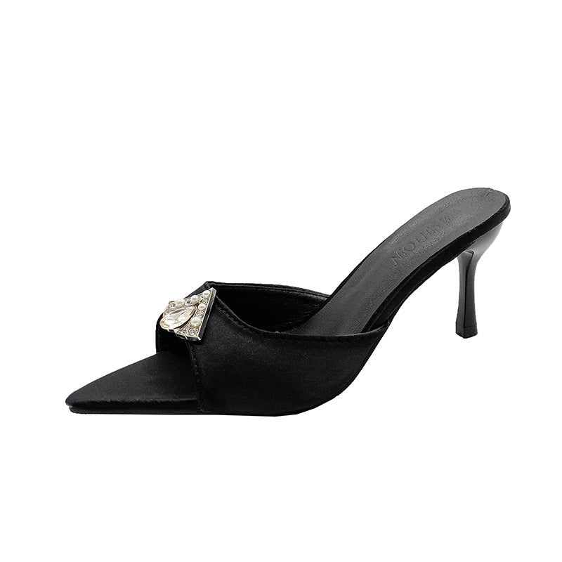 Naiset Elegantit Slingback-korkokengät kimaltavalla korupinnoitteella ja tyylikkäällä muotoilulla Luvik