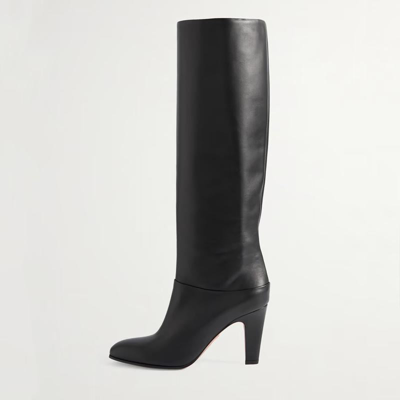 Femme Kiiltävä Pitkä Korkeasaate Stiletto Saappaat Luvik