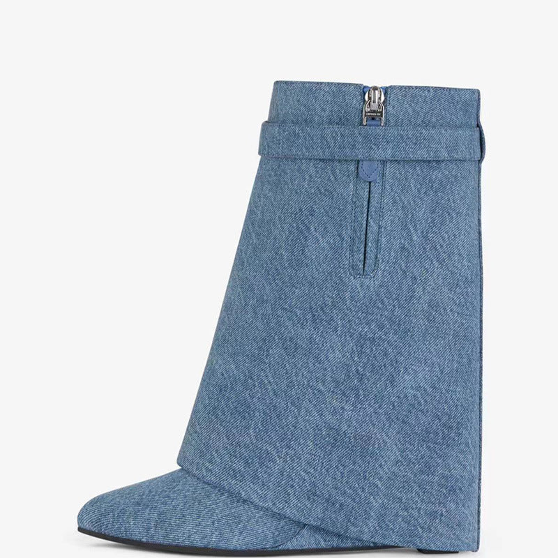 Femme Asymmetrinen Denim VarsiBoots Luvik