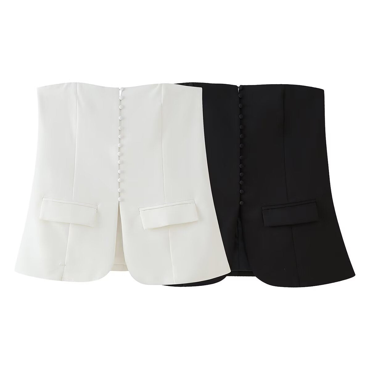 Luvik | Olennainen Yksinkertainen Olkaimaton Perus Crop Top