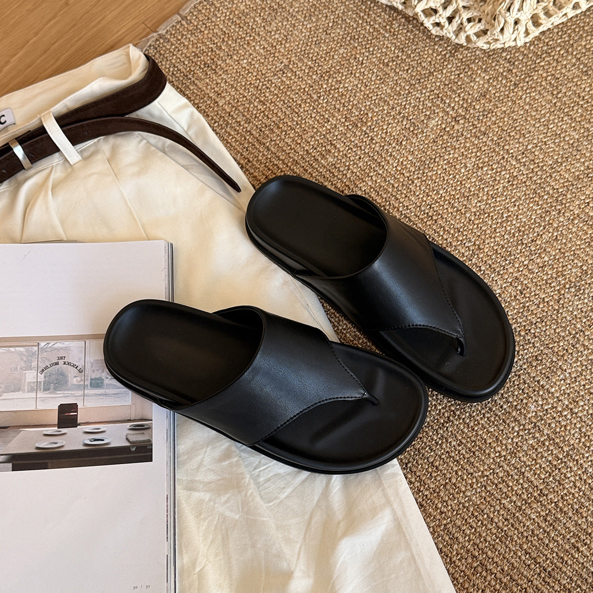 Nainen Minimalistinen Thong Slide Sandaalit Luvik