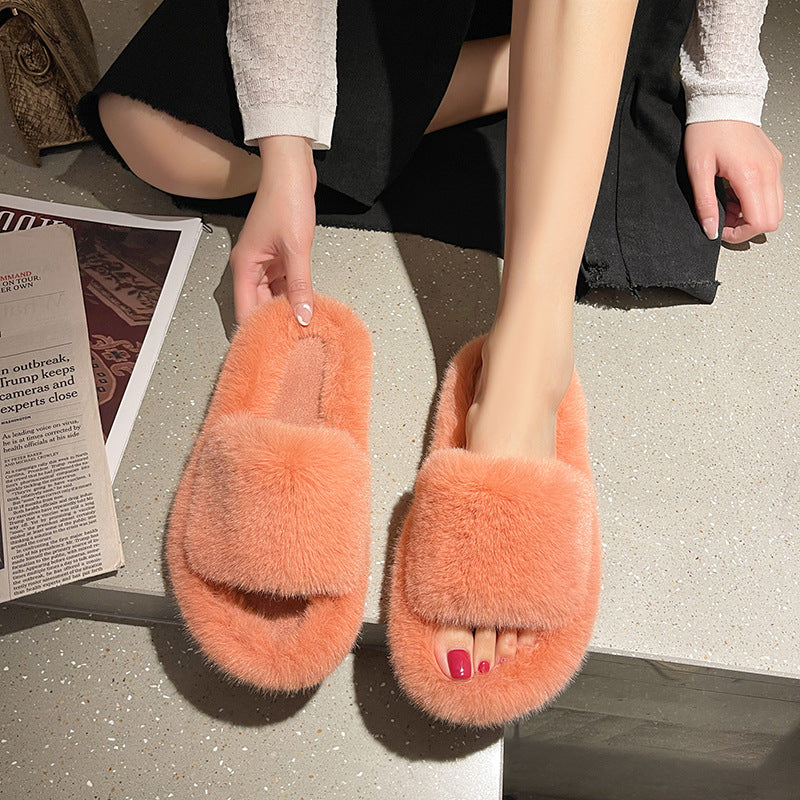 Naisten pörröiset tossut pehmeällä pörröllä ja ergonomisella sisäpohjalla Luvik