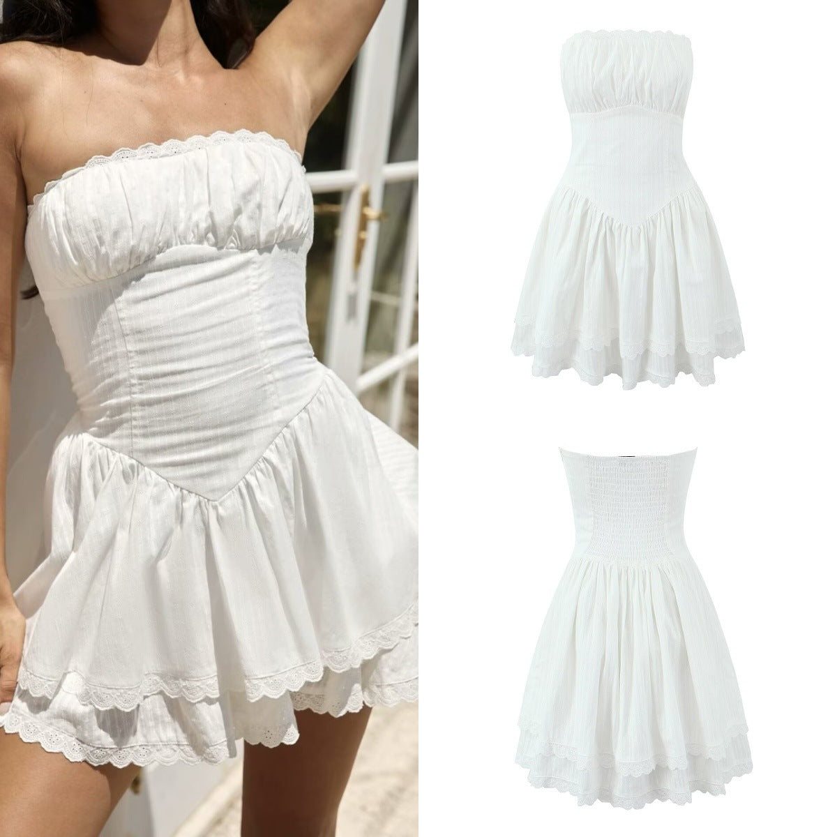 Luvik | Trendy Mini Skirt Bed Linen with Chest Detail