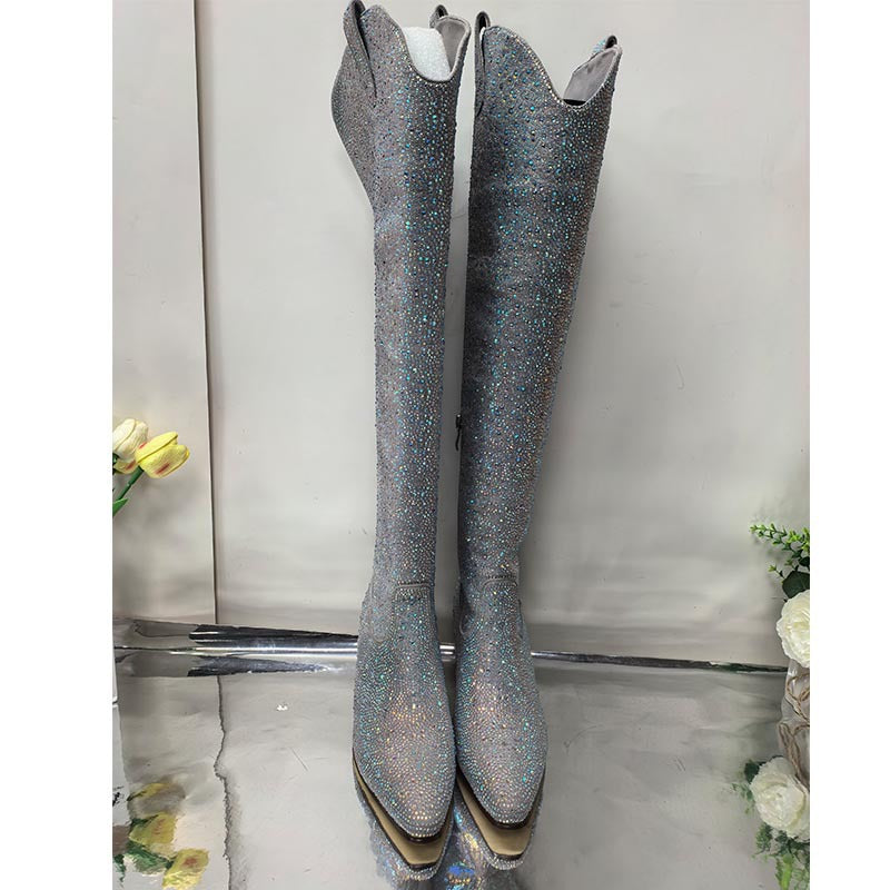Femme Ylätaipeeseen Glam Shimmer Stiletto Saappaat Luvik