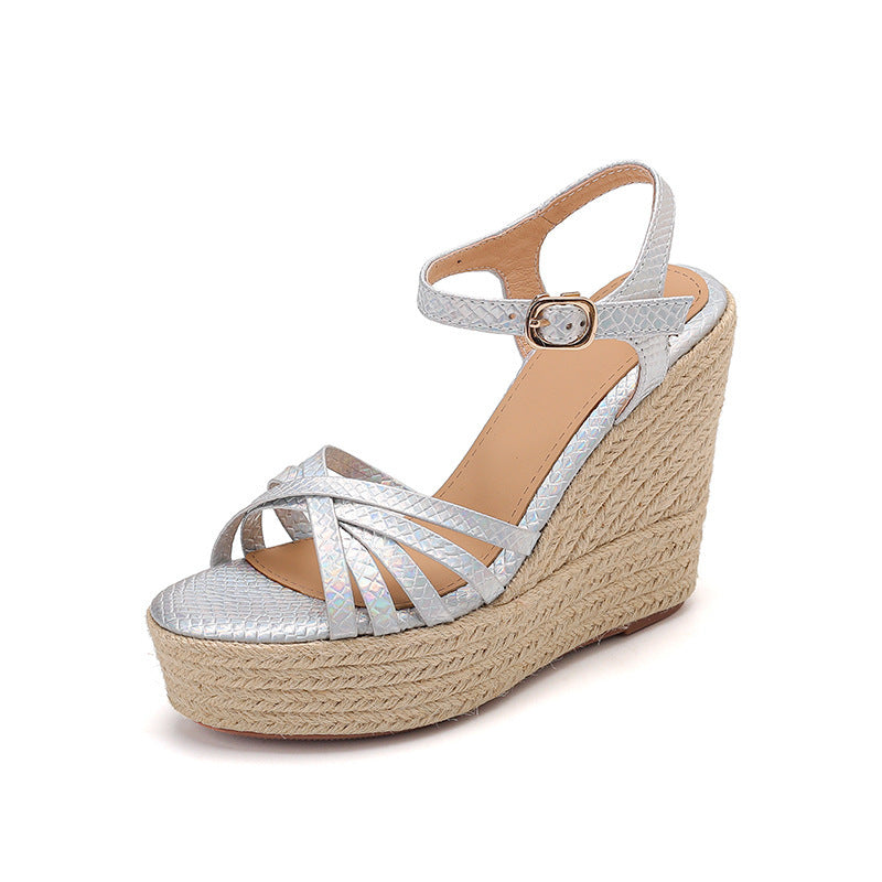 Femme Strappy Espadrille Wedge Sandalit Luvik