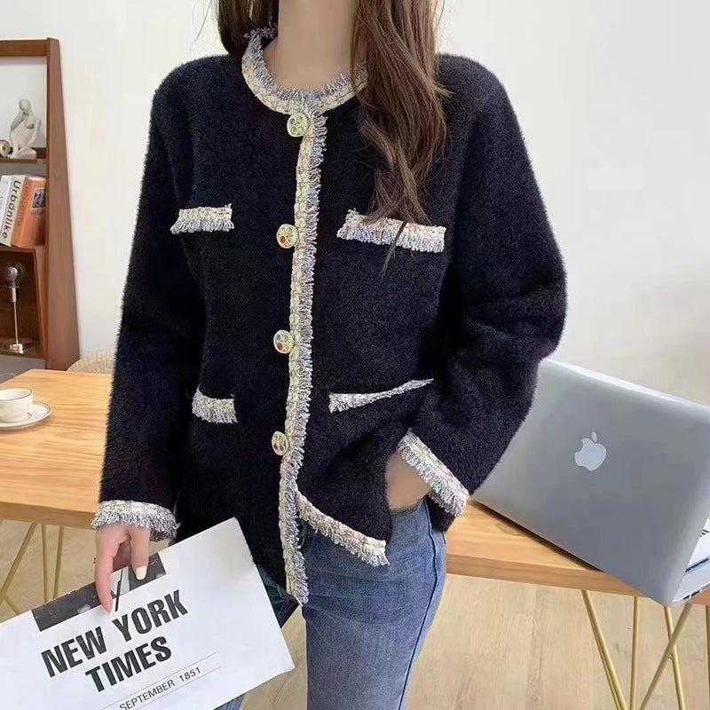Luvik | Loose Sweater with Contrast Color and Colorful Buttons