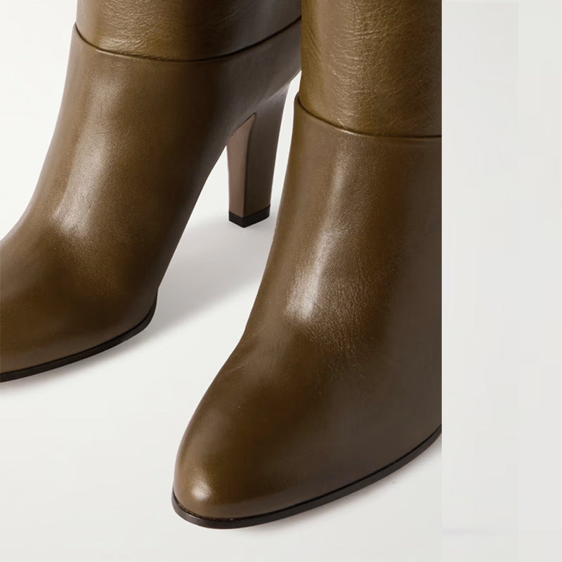 Femme Kiiltävä Pitkä Korkeasaate Stiletto Saappaat Luvik
