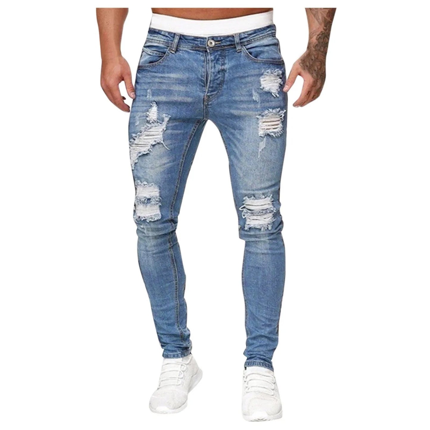 Luvik | Skinny Jeans Revitty Muoto Kapea Kärki Rentoa Katutyyliä