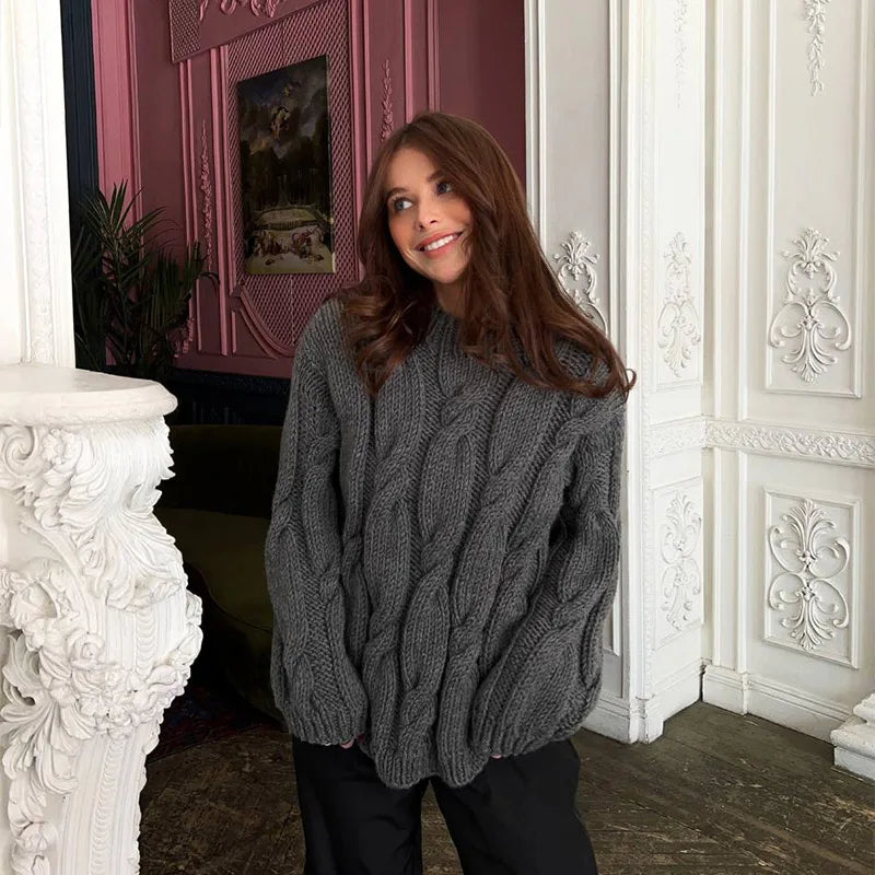Luvik | Übergroßer Pullover Mit Zopfmuster Für Damen