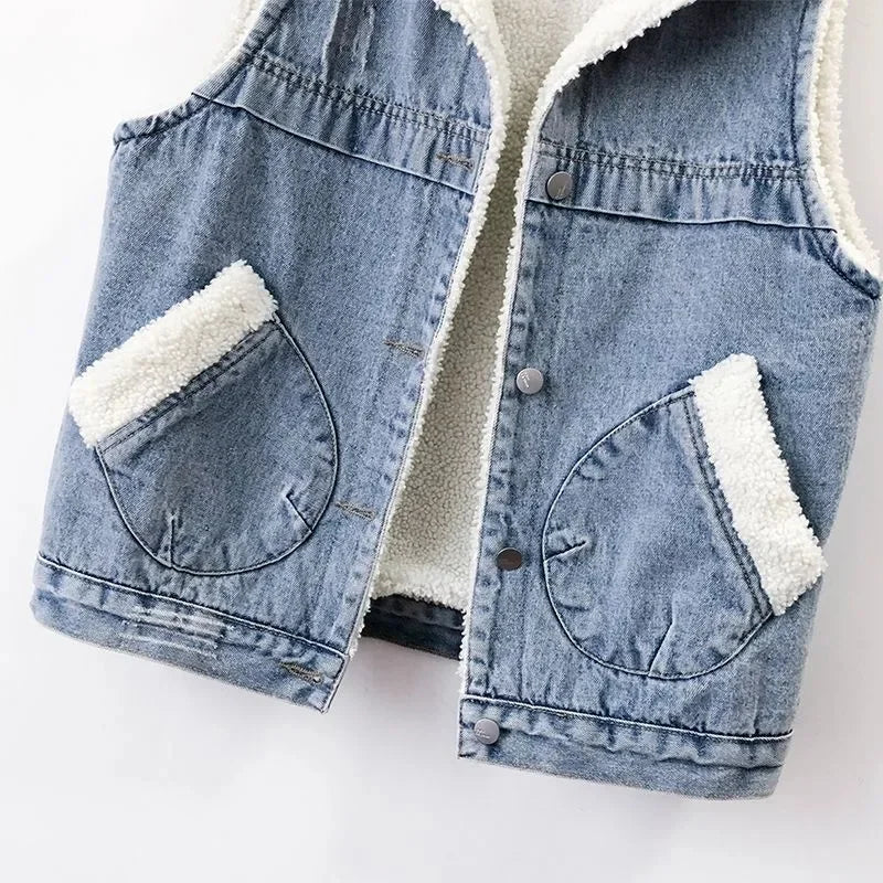 Luvik | Jeansweste Mit Fleecefutter Für Damen