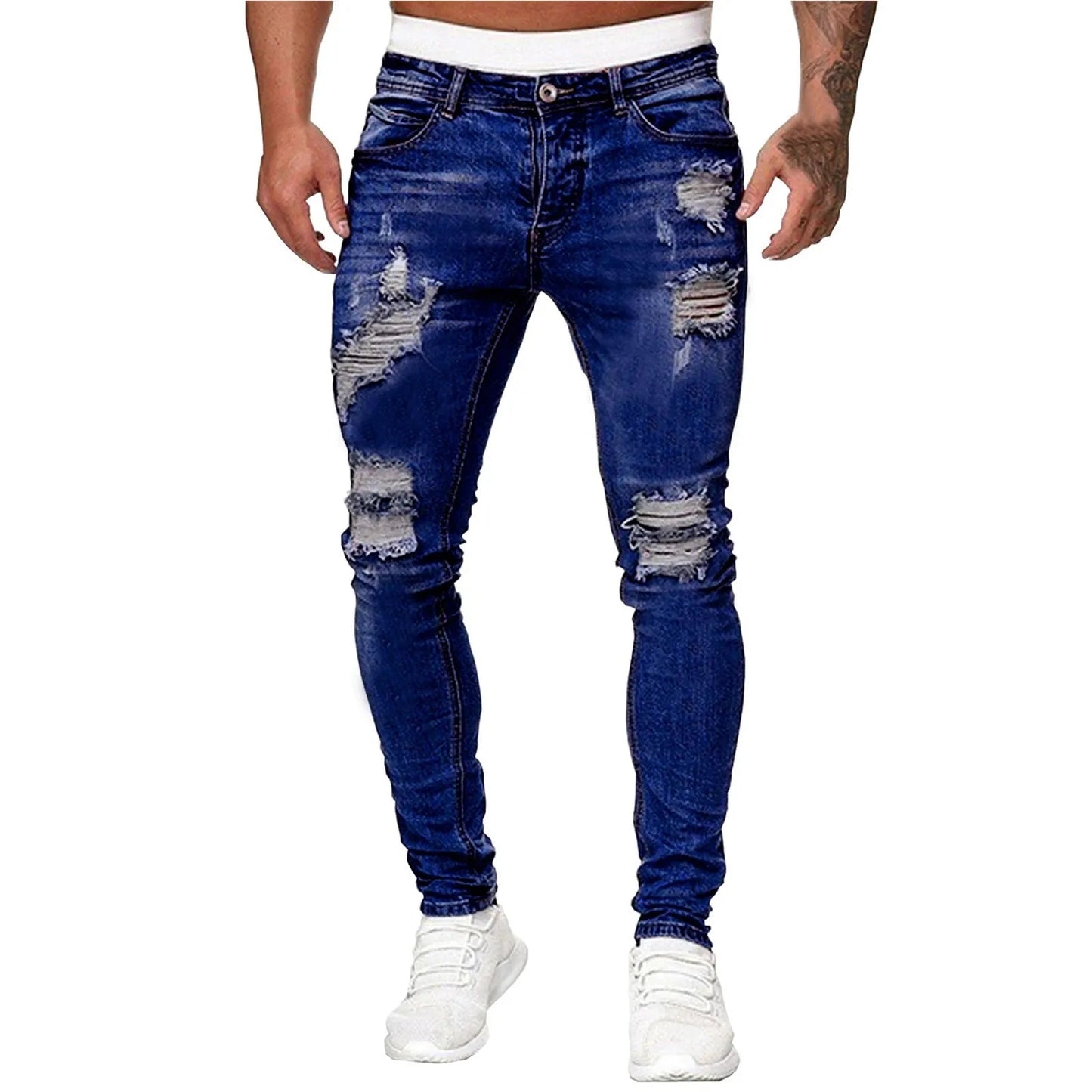 Luvik | Skinny Jeans Revitty Muoto Kapea Kärki Rentoa Katutyyliä