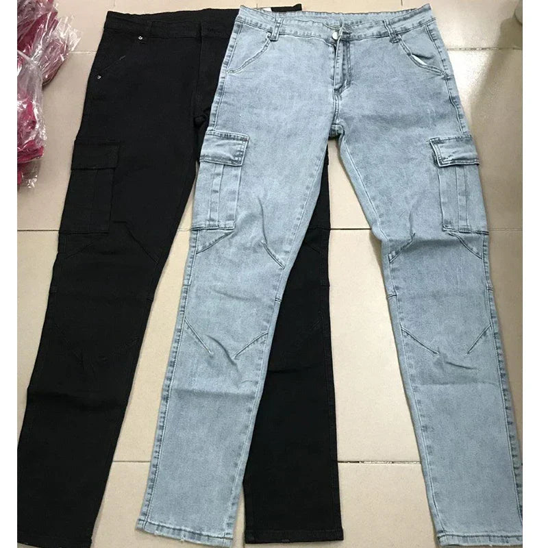 Luvik | Herren Cargojeans Aus Gewaschenem Denim Mit Mehreren Taschen