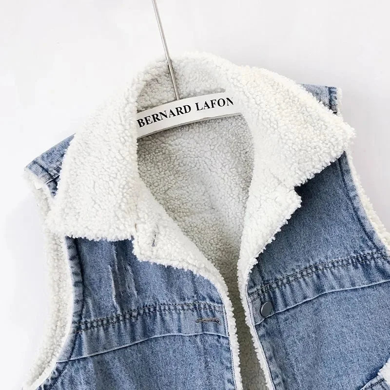 Luvik | Jeansweste Mit Fleecefutter Für Damen