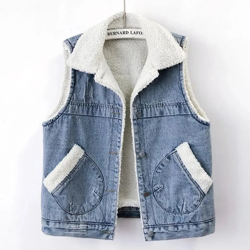 Luvik | Jeansweste Mit Fleecefutter Für Damen