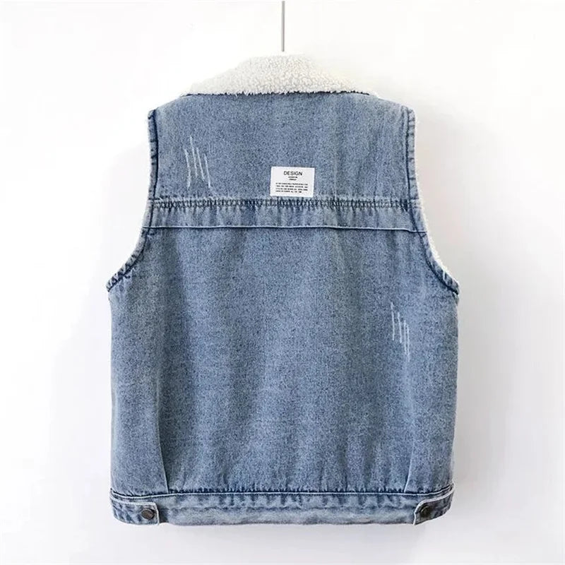 Luvik | Jeansweste Mit Fleecefutter Für Damen