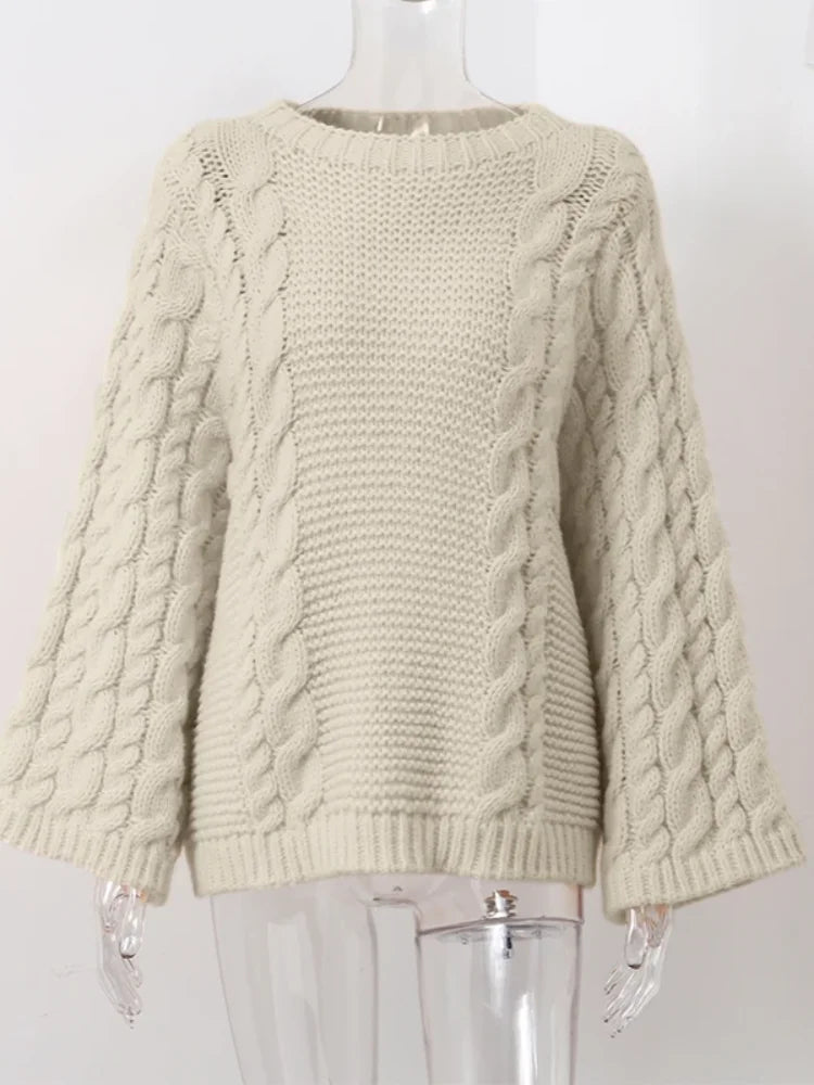Luvik | Übergroßer Pullover Mit Zopfmuster Für Damen