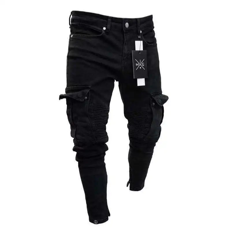 Luvik | Herren Cargojeans Aus Gewaschenem Denim Mit Mehreren Taschen