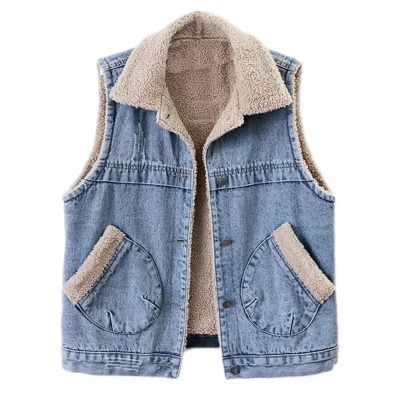 Luvik | Jeansweste Mit Fleecefutter Für Damen