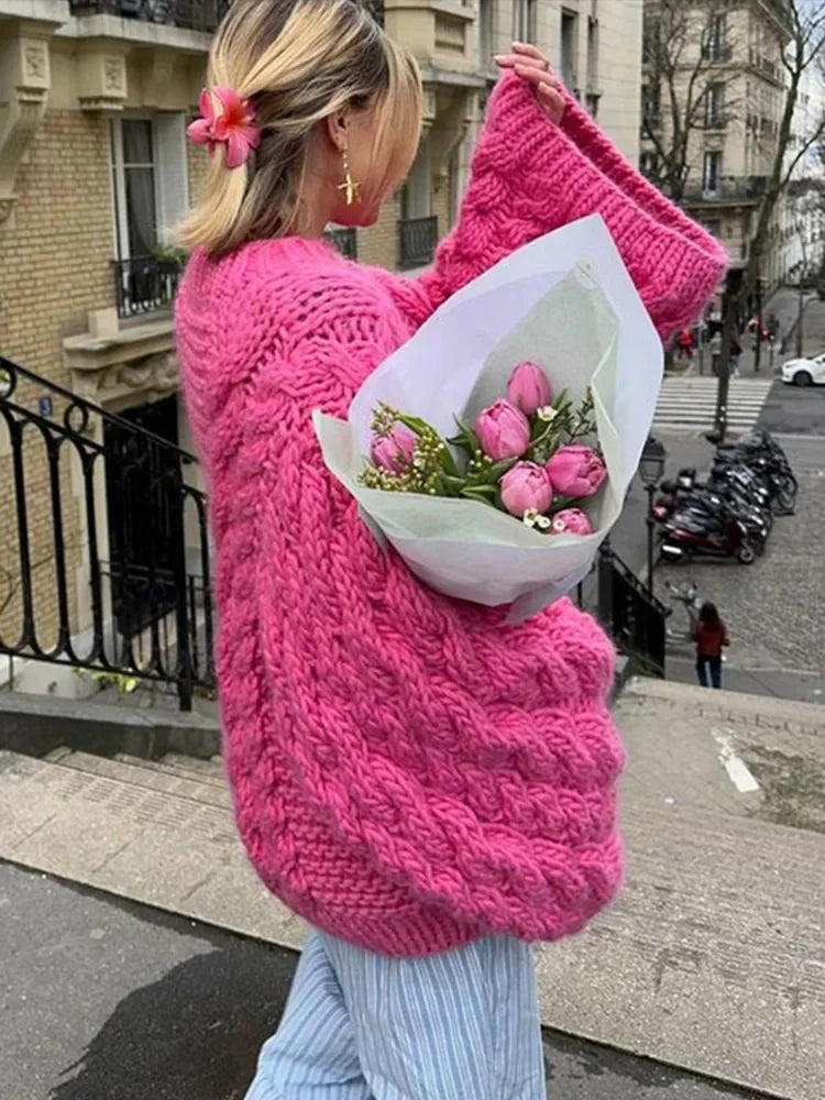 Luvik | Übergroßer Pullover Mit Zopfmuster Für Damen