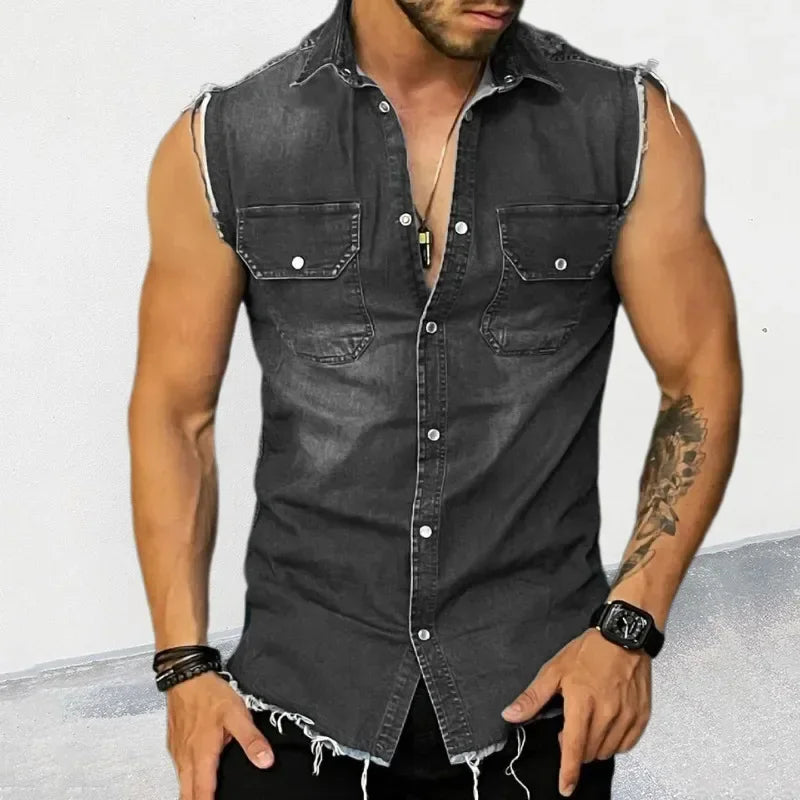 Luvik | Ärmellose Hip Hop Jeansweste Für Herren