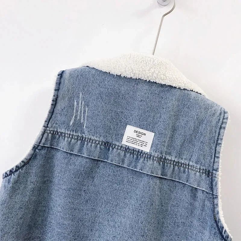 Luvik | Jeansweste Mit Fleecefutter Für Damen