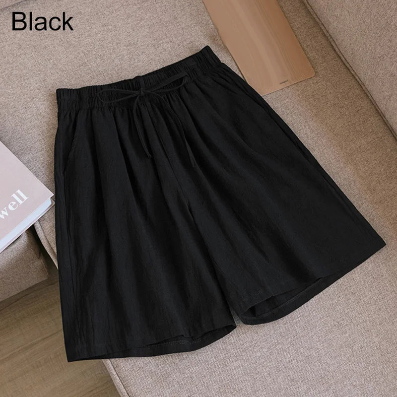 Luvik | Puuvilla-linen polvipituiset shortsit