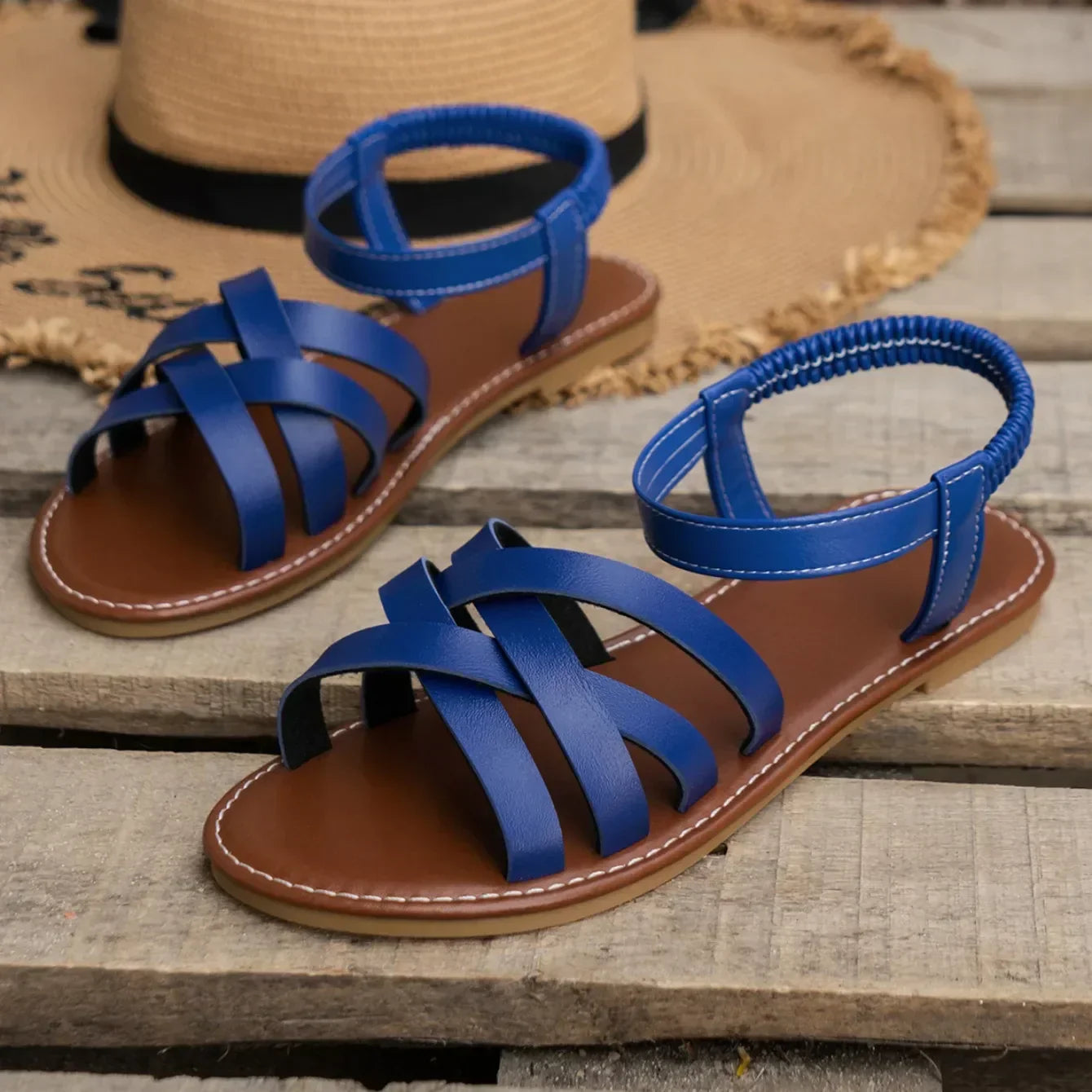 Luvik | Litte Roman tyyli Sandalet Nahka Slip on