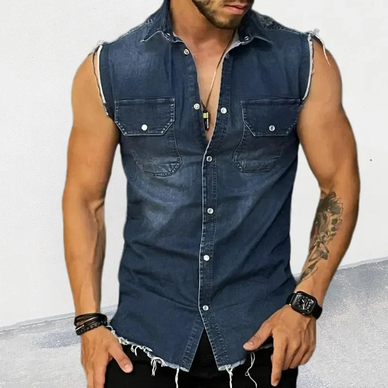 Luvik | Ärmellose Hip Hop Jeansweste Für Herren