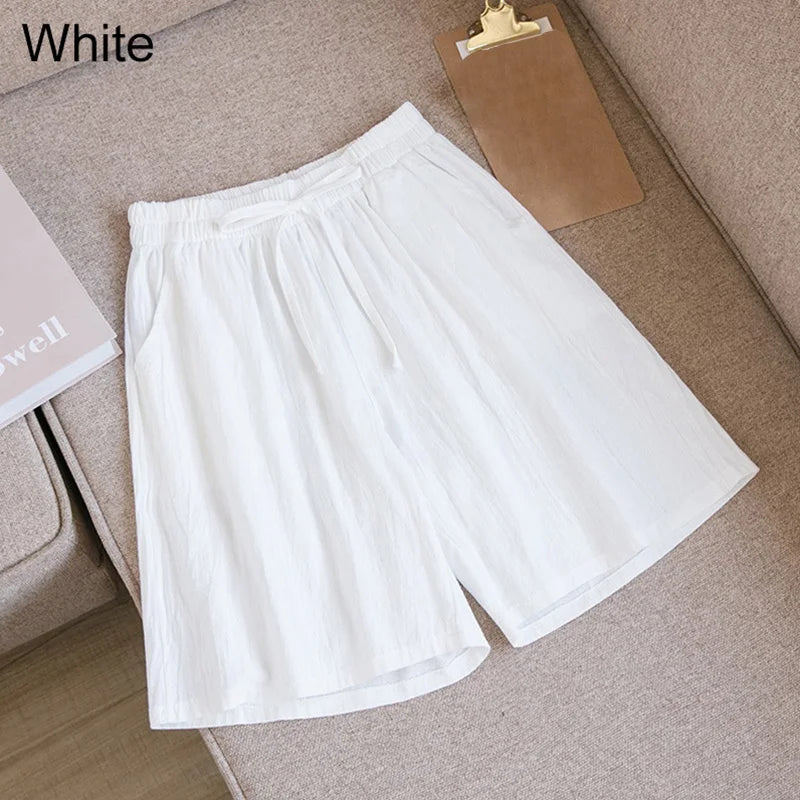 Luvik | Puuvilla-linen polvipituiset shortsit