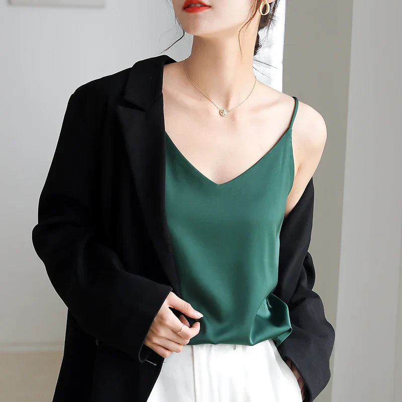 Luvik | Kaula Satin Crop Top Naiset