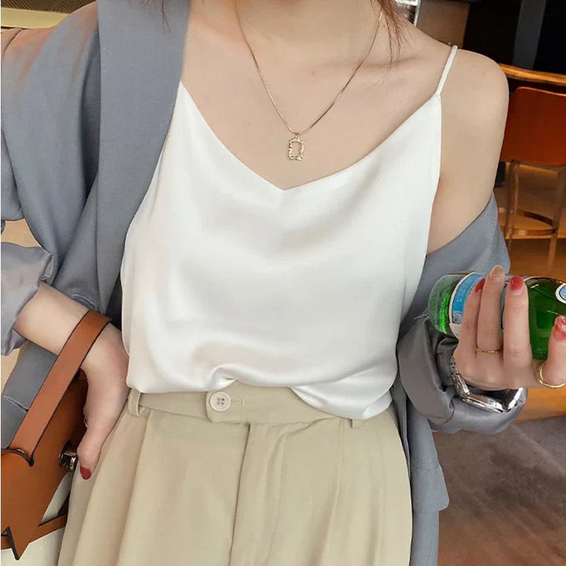 Luvik | Kaula Satin Crop Top Naiset