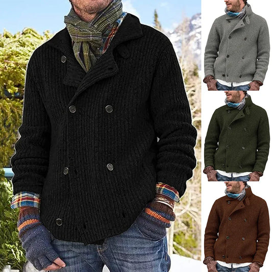 Luvik | Zweireihiger Herbst Strickjacke Für Herren