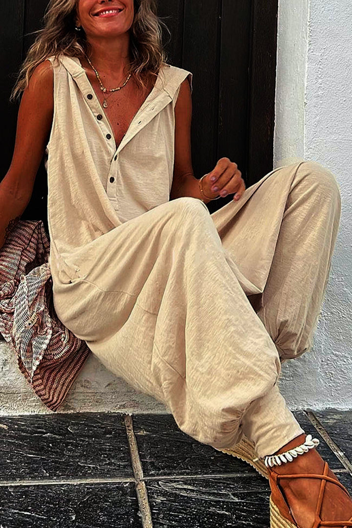 Luvik | bustless sleeveless hoodie jumpsuit
