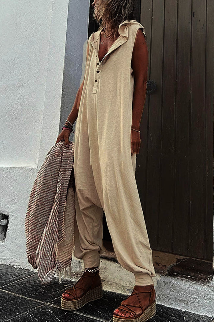 Luvik | bustless sleeveless hoodie jumpsuit