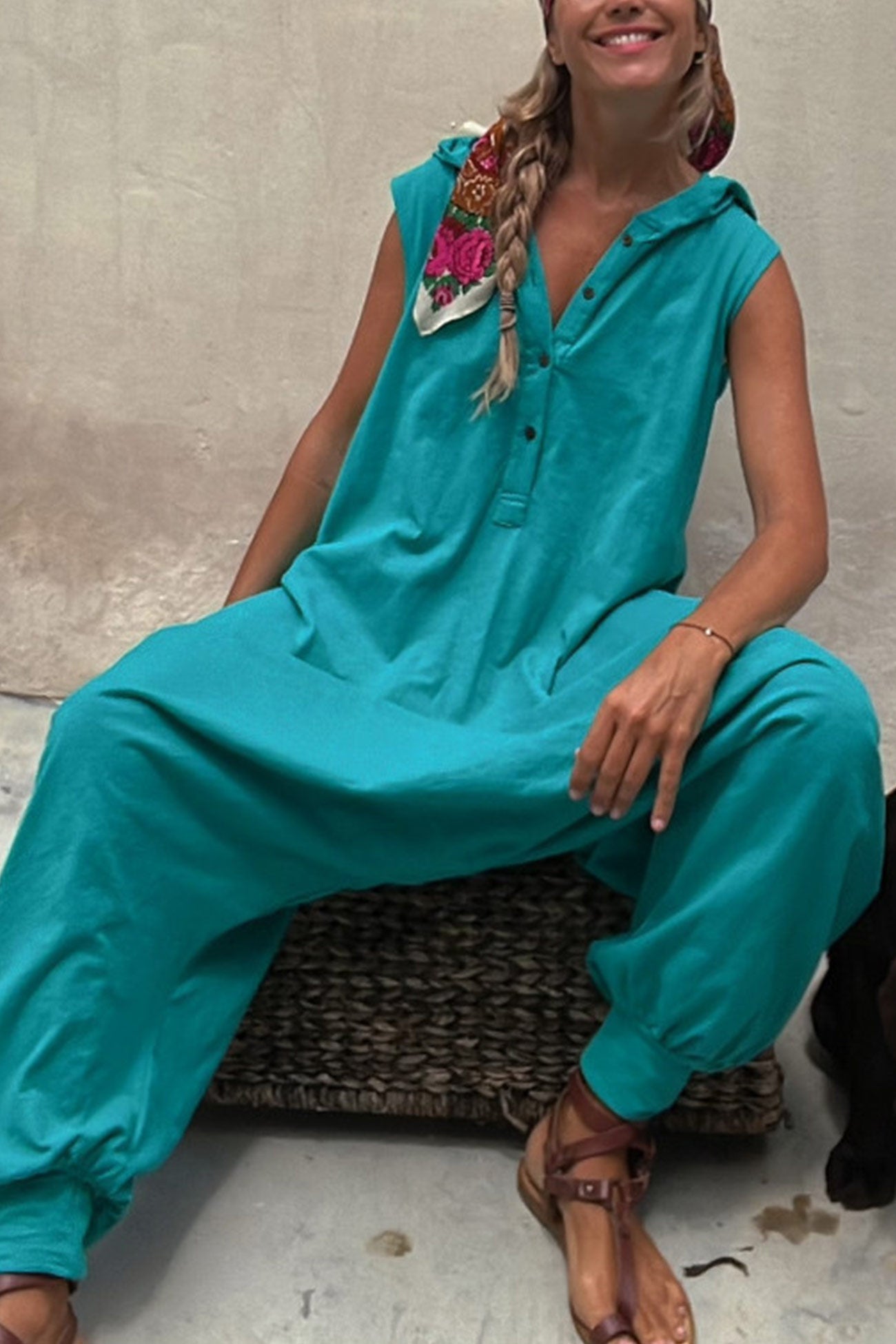 Luvik | bustless sleeveless hoodie jumpsuit