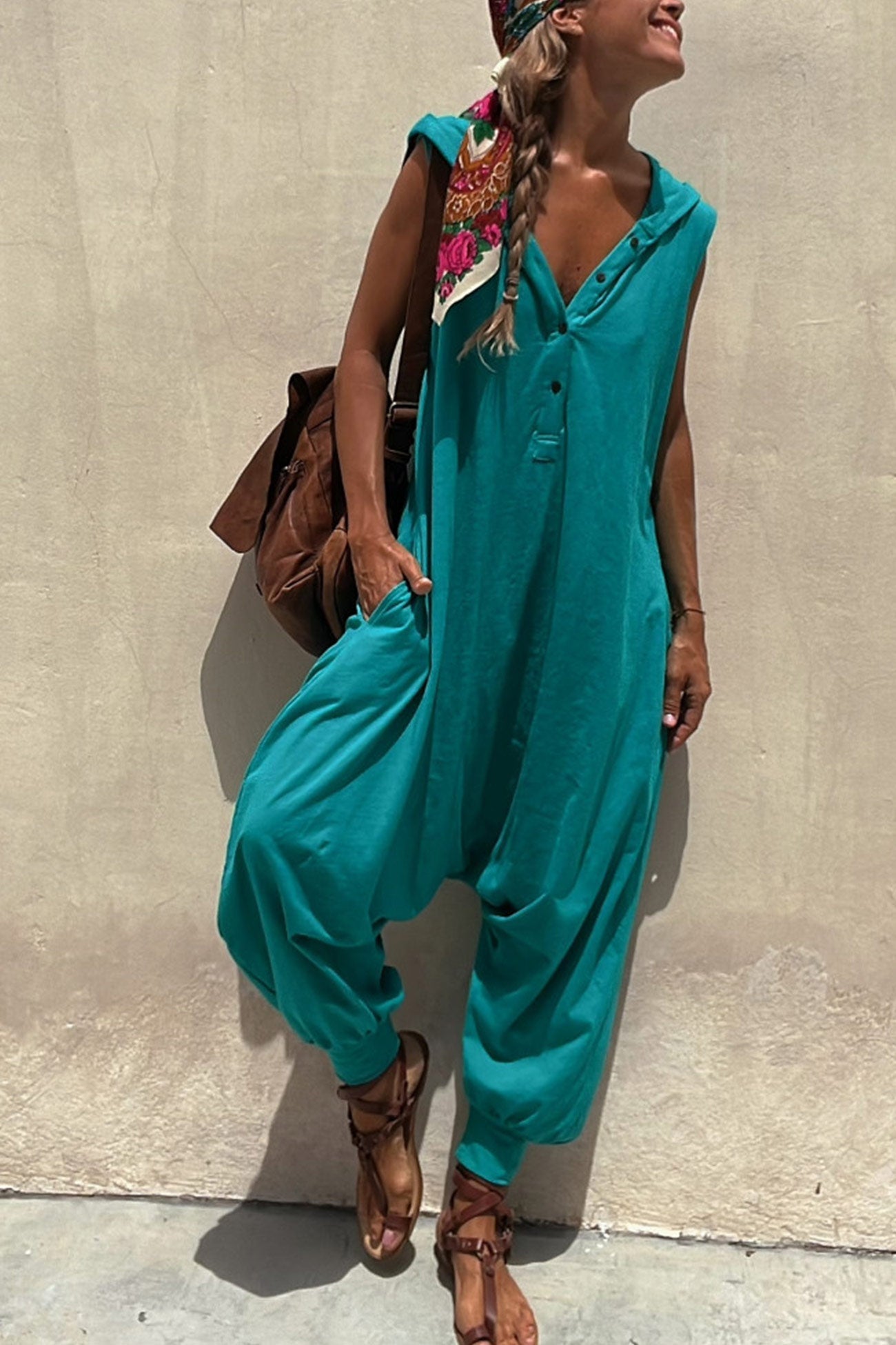 Luvik | bustless sleeveless hoodie jumpsuit