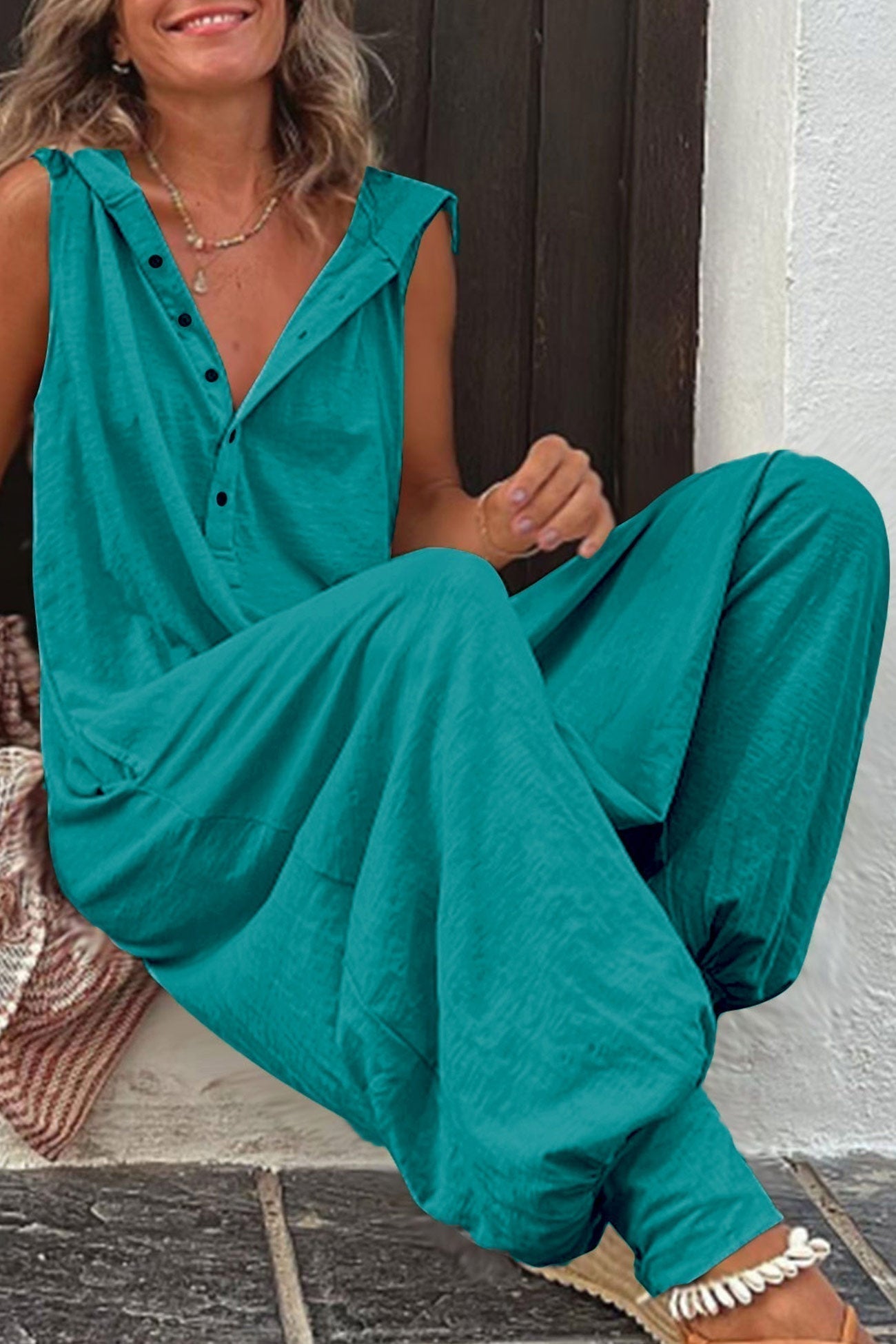 Luvik | bustless sleeveless hoodie jumpsuit